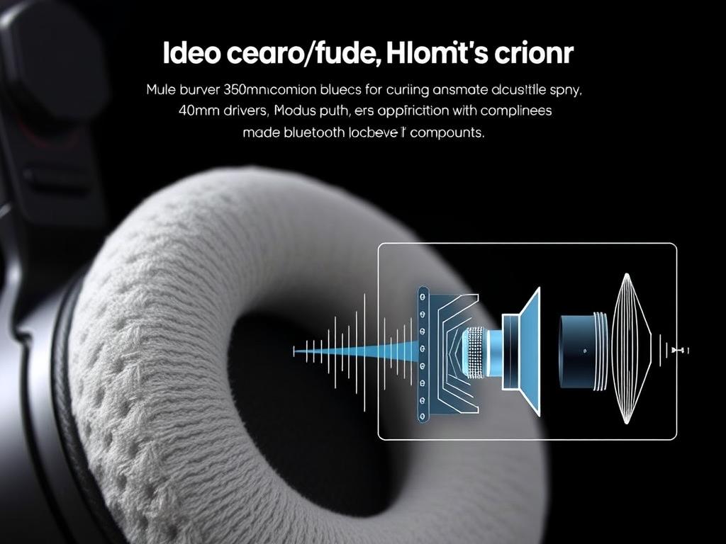 BERIBES Bluetooth Headphones showing the 40mm drivers and ear cushions