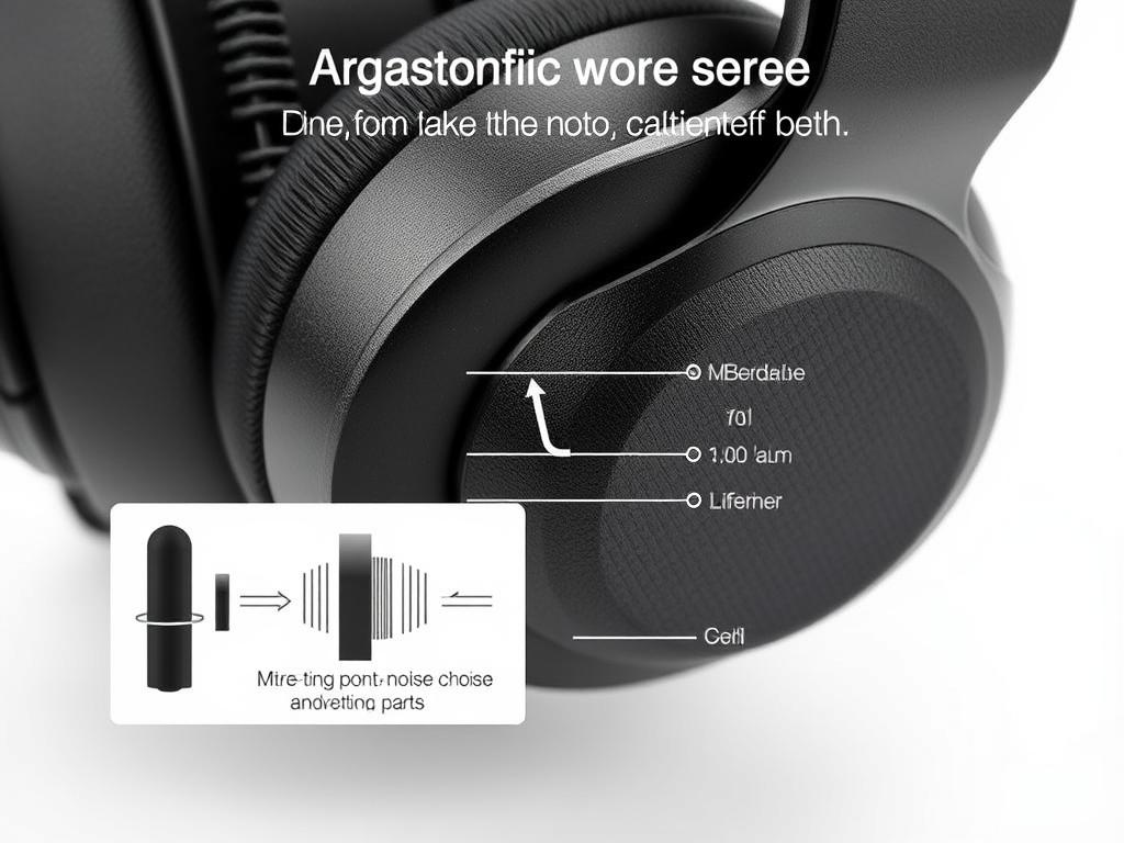 Close-up of BERIBES Bluetooth Headphones microphone system
