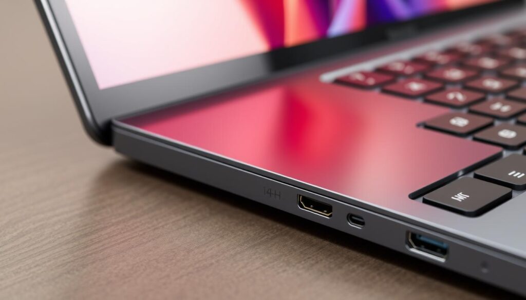 Close-up of the laptop screen extender showing its ultra-thin profile and high-quality display