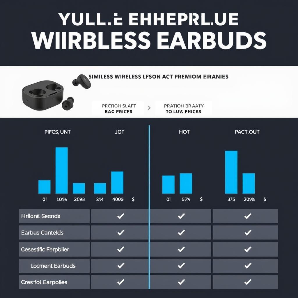 Comparison chart showing features vs price of wireless earbuds