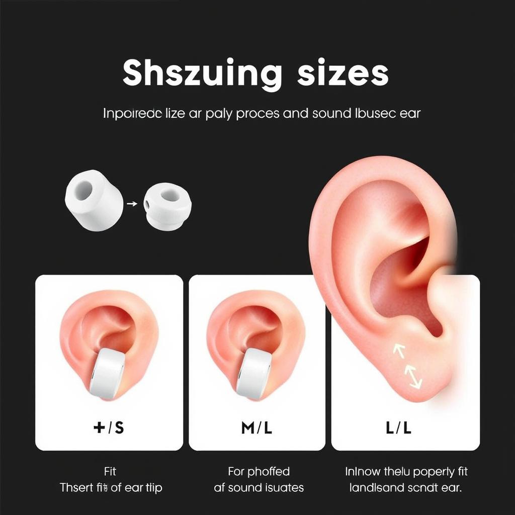 Different ear tip sizes for wireless earbuds