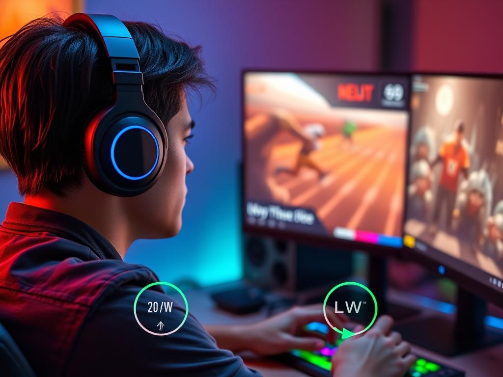 KVIDIO Bluetooth Headphones showing low latency for gaming