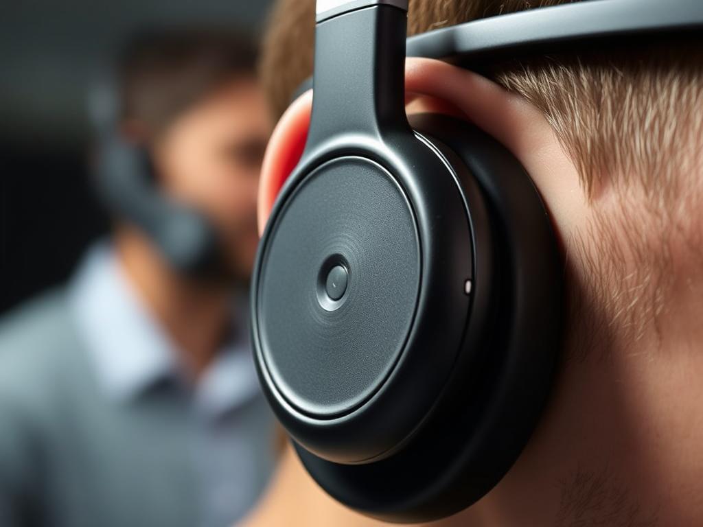 KVIDIO Bluetooth Headphones showing the built-in microphone feature