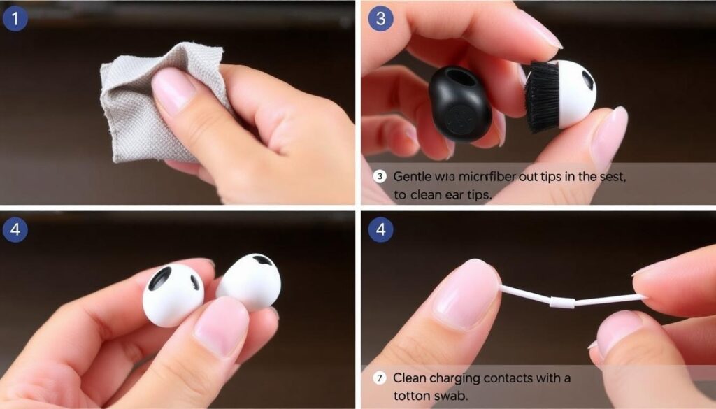 Proper cleaning and maintenance of wireless earbuds